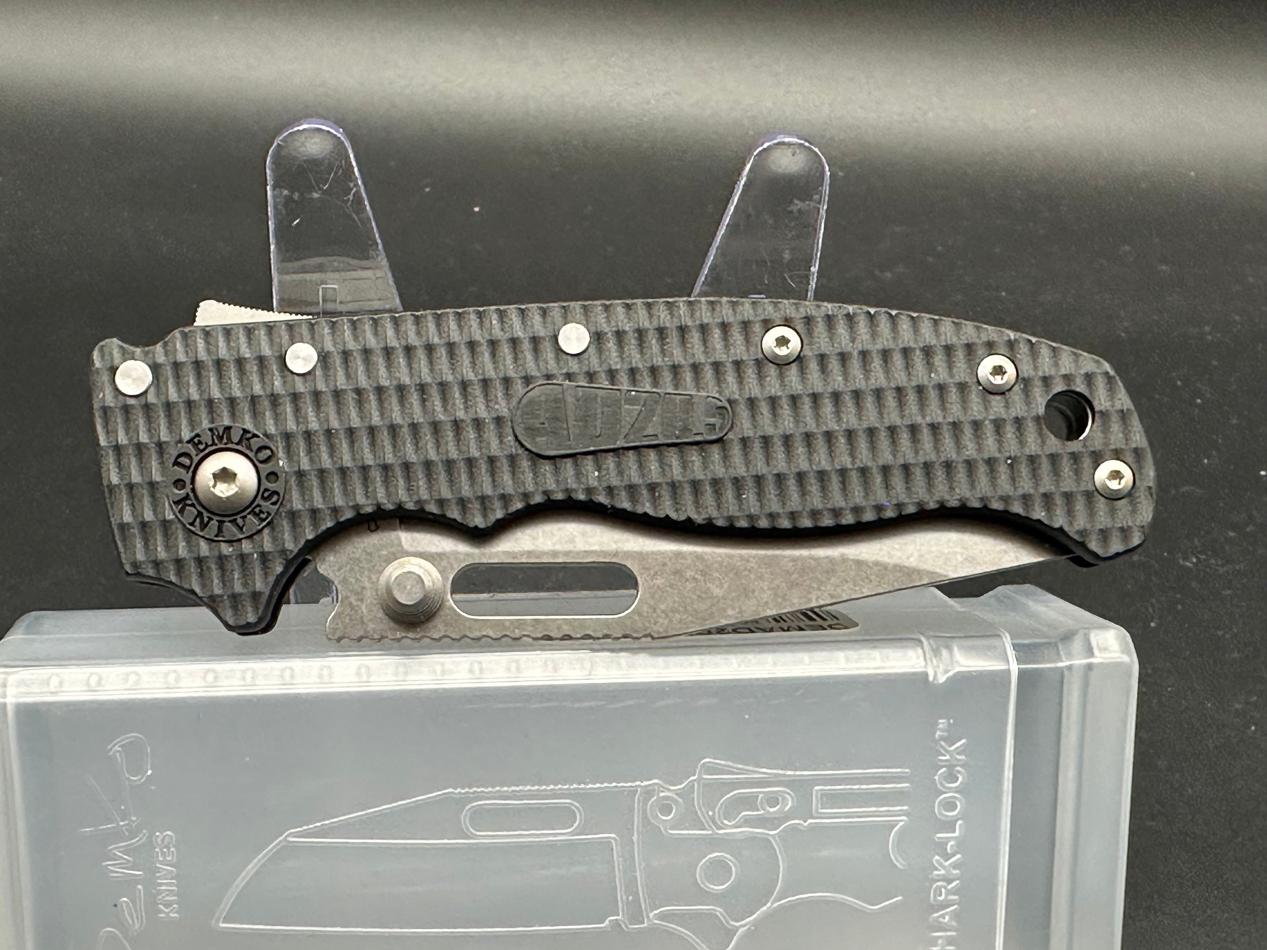 Demko AD20.5 Folding Knife - Black Grivory Scales with D2 Steel Blade | EDC, Outdoor Camping, Hunting & Survival Gear