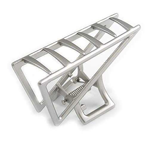 Avalaya Matte Silver Geometric Triangle Hair Claw Clip - 75mm Wide | Perfect for Updos, Ponytails & Half-Up Hairstyles