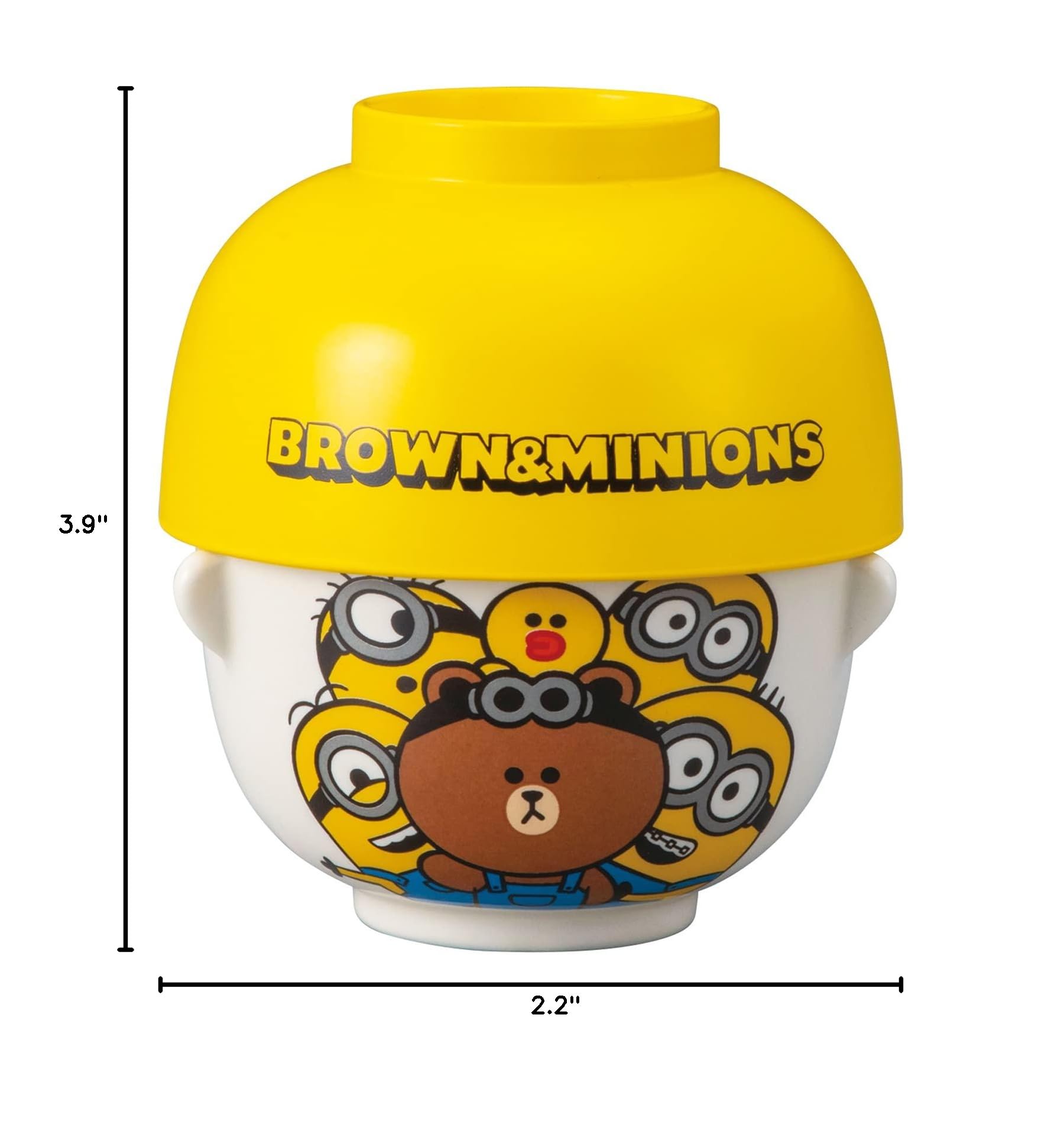 Sunart BROWN & MINIONS Ceramic Soup Bowl Set - 8.5 fl oz (250 ml) Mini Bowls for Kids, Cute Cartoon Character Design - Perfect for Soup, Cereal, Ice Cream & Kids Meals