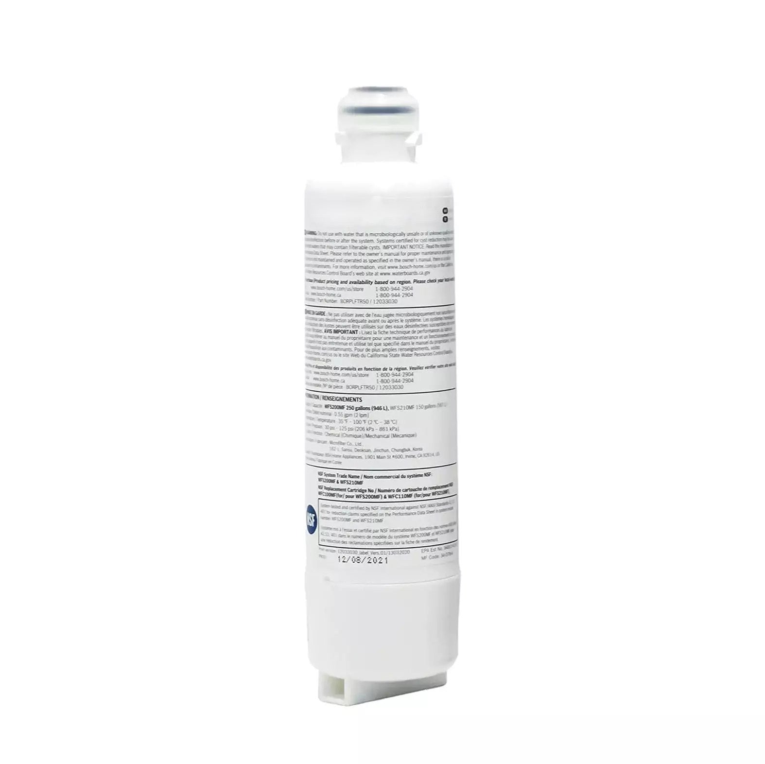 3-Pack Blue Ripple Replacement Water Filters for Bosch Ultra Clarity Pro (BORPLFTR50) – Compatible with Refrigerators, Home & Office Water Dispensers