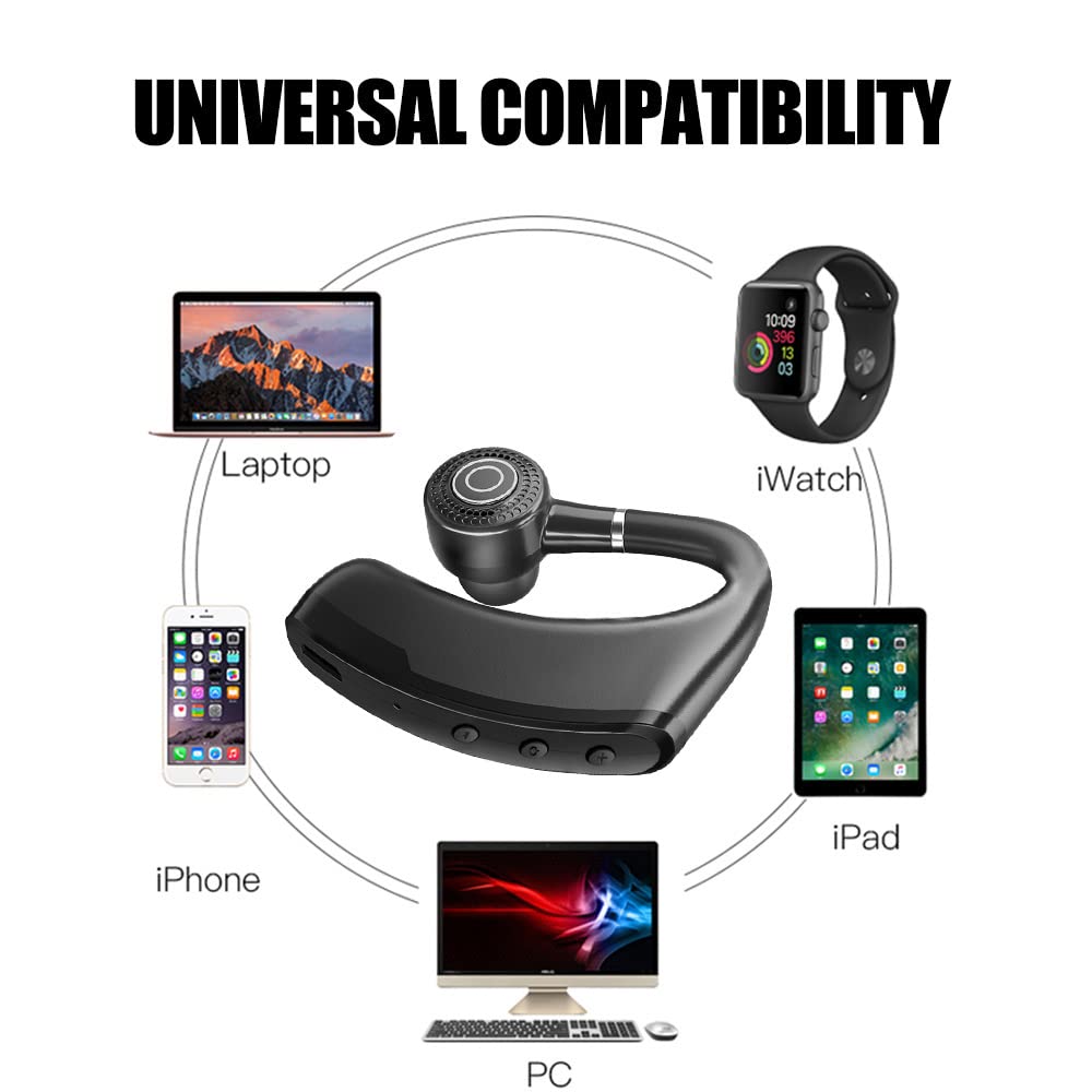 YYBarbAnn Wireless Earbuds - Bluetooth 5.0 Mono Headset with 25H Talk Time, HD Microphone & CVC8.0 Noise Cancellation, 270° Rotatable for Comfortable Fit - Perfect for Work, Driving, Gym & Outdoor Activities