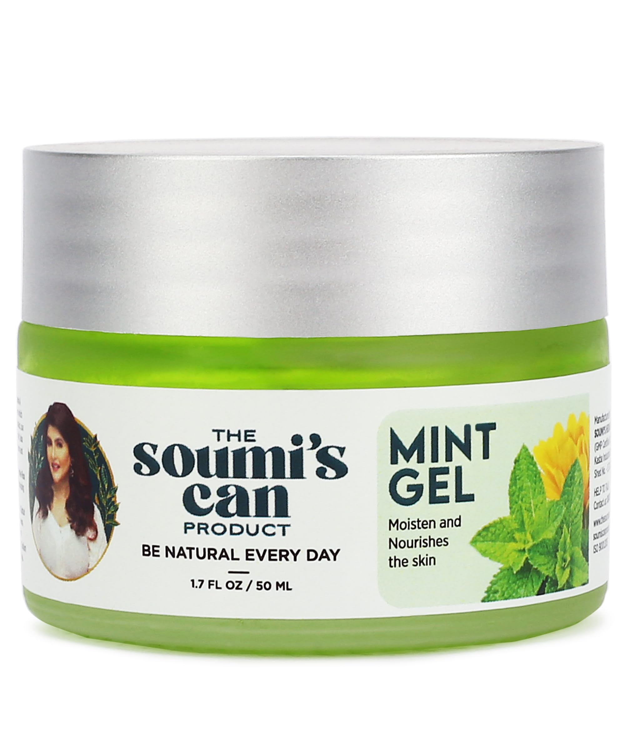 SOUMI's Mint Acne Treatment Gel 50ml - Menthol & Aloe Vera for Pimple Control, Sunburn Relief & Skin Soothing | Hydrating Licorice, Sandalwood & Calendula Extract | Anti-Bacterial, Anti-Fungal & Brightening Formula | Cooling Skin Care for All Skin Types (Men & Women) | Perfect for Daily Acne Care & Post-Sun Recovery