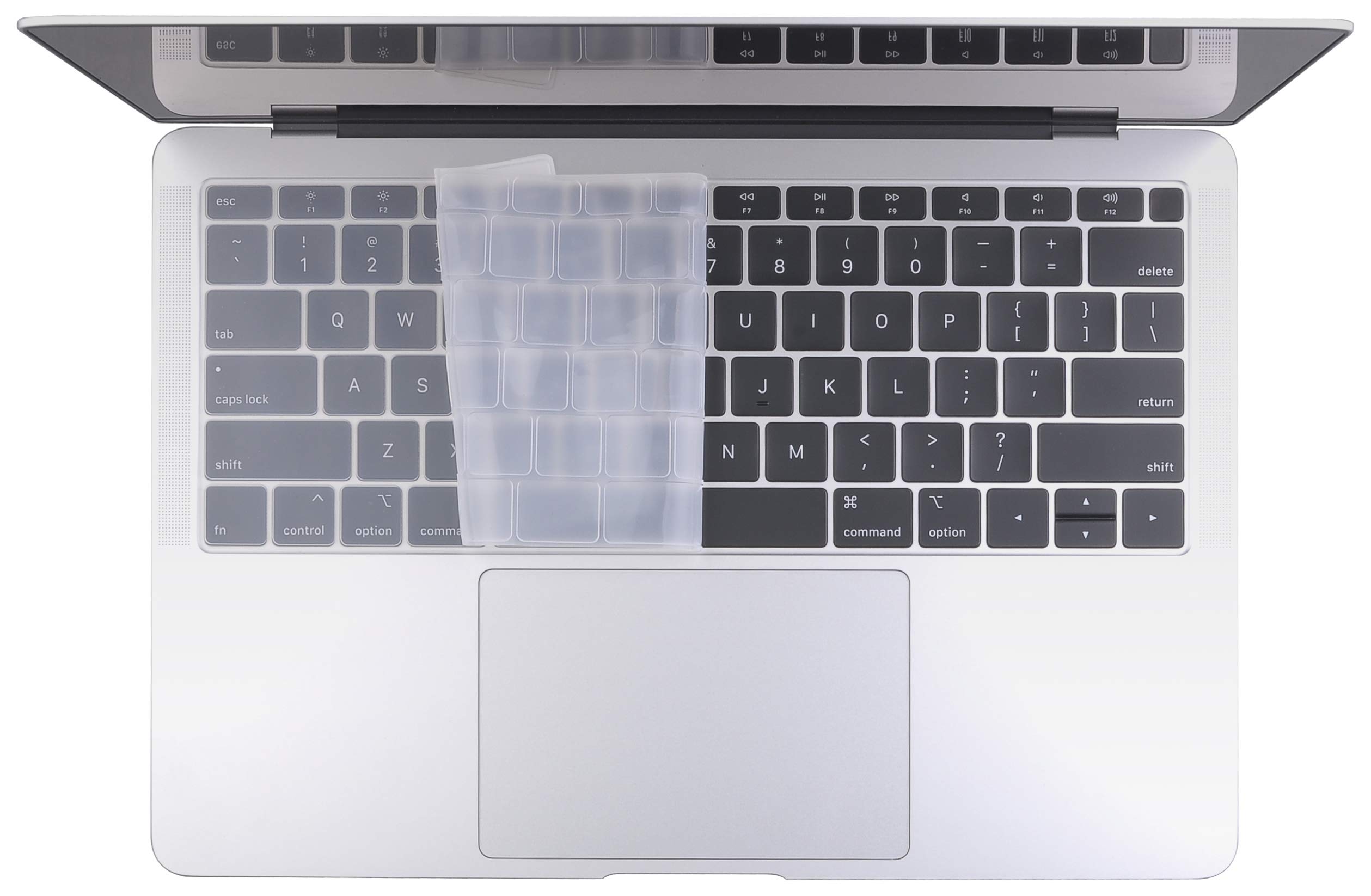 UESWILL Waterproof Silicone Keyboard Cover for MacBook Air 13-inch (2018-2019 Release, Model A1932) with Retina Display & Touch ID - Clear Protective Skin for Typing, Office Work & Travel Use