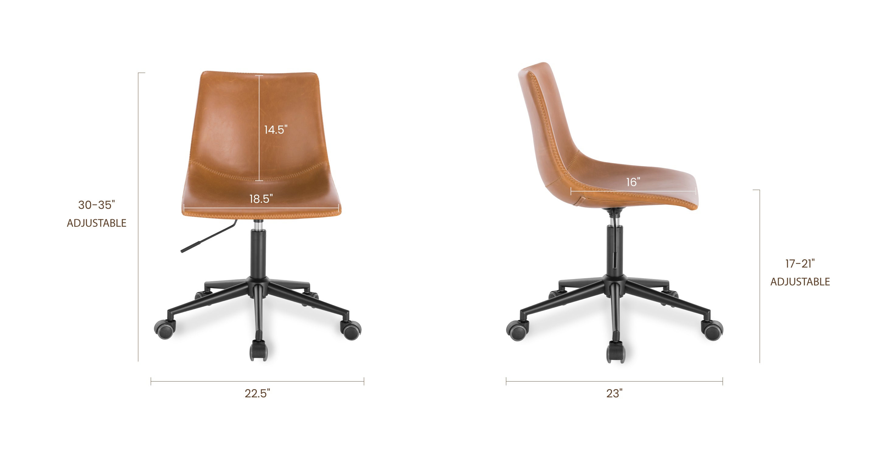 Paxton Ergonomic Office Task Chair - Adjustable Height & Lumbar Support for Home & Business Workspaces - Comfortable Desk Chair for Long Hours Sitting, Computer Work & Study