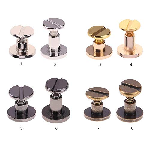 Ochoos 20pcs Solid Copper Chicago Screws - 5mm Bronze Binding Rivets for Photo Albums, Leather Craft, Belts & Wallets | DIY Bookbinding & Leatherworking Supplies