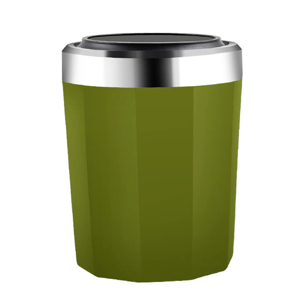 Portable Automatic Car Ashtray with Lid - Windproof LED Light Metal Liner, Detachable Mini Car Trash Can for Smokers | Multifunctional Smokeless Ashtray for Outdoor Travel, Camping & Road Trips (Green)