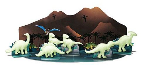 4M Glow In The Dark Dinosaurs - 12 Pack DIY Dinosaur Toys for Kids, Educational Science STEM Kit with 6 Dinosaur Figures - Perfect for Night Light, Bedroom Decor, and Science Learning Activities