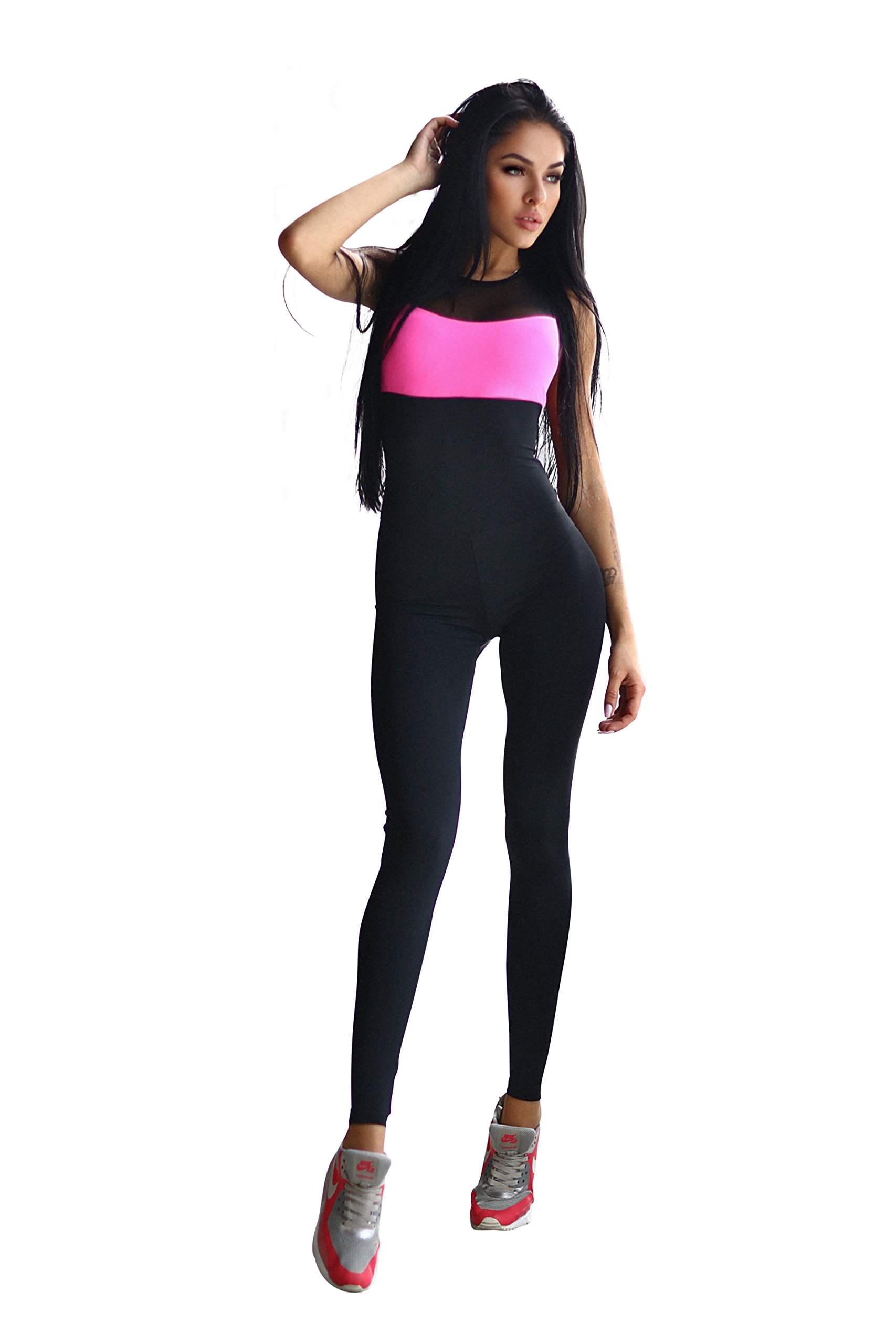 Women's Pink Workout Jumpsuit - High Waisted Yoga Pants & Leggings for Fitness, Gym, Running | Perfect for Yoga, Pilates & Active Lifestyle