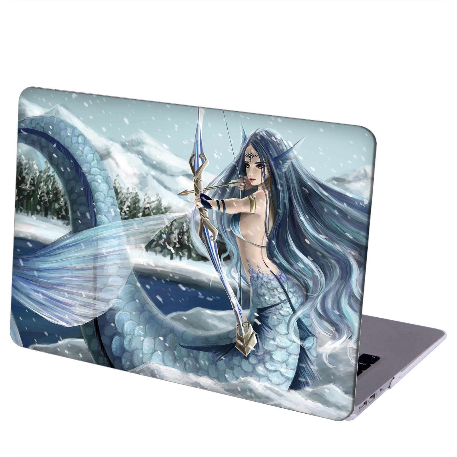 Premium Hard Protective Shell Case & Keyboard Cover for MacBook Air 13.6-inch (A2681, M2 Chip, 2022) - Mermaid Painting Art Design | Durable Scratch-Resistant Protection for Work, Travel & School Use