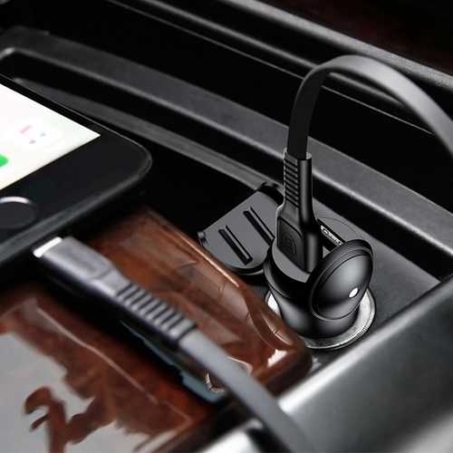 Baseus 3A Fast Dual USB Car Charger for iPhone X 8 Plus OnePlus 5T Xiaomi 6 Mi A1 Samsung S8 Huawei P10 - Quick Charge in Your Car for Phones & Tablets