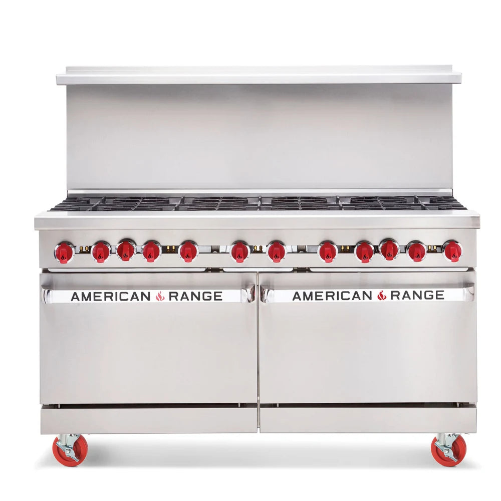 American Range AR 36G 4B 60 4-Burner Commercial Gas Range with 36-Inch Griddle & Dual Ovens - Perfect for Restaurants, Diners, and Catering Kitchens