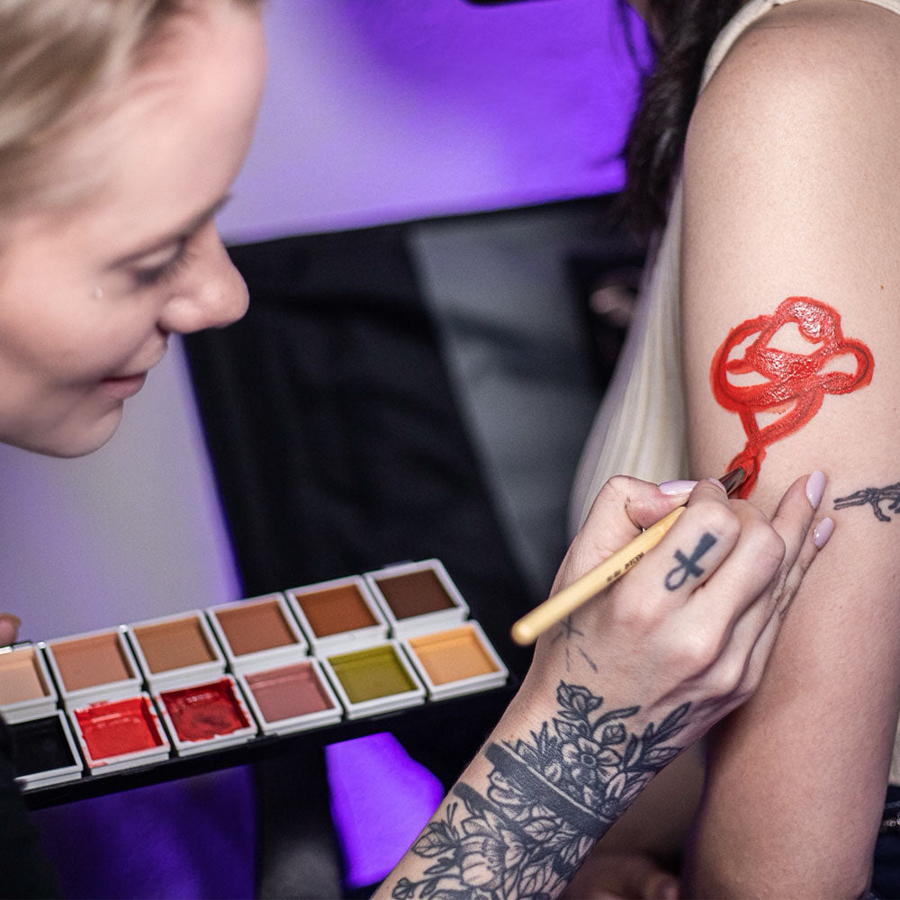 12 Color Alcohol-Activated Tattoo Cover Up Palette - Professional Body Paint for Tattoo Artists & Makeup Artists - Perfect for Halloween, Cosplay & Special FX Makeup