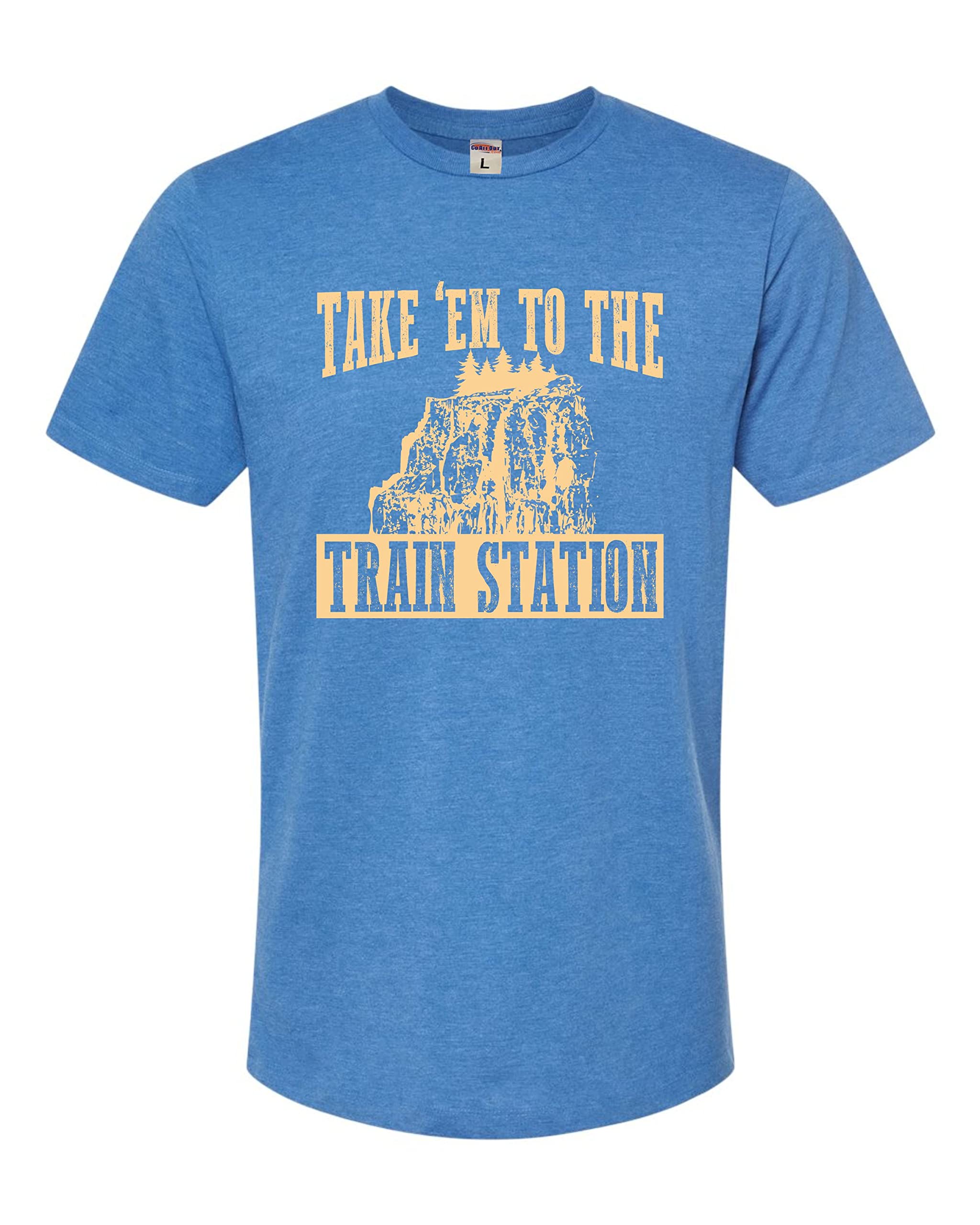 Go All Out Adult Deluxe Soft T-Shirt - Funny Train Station Slogan Tee for Casual Wear & Gifts