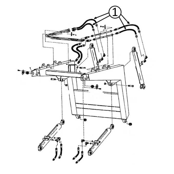 Bobcat 974 & 975 Hydraulic Hose Kit for Loader Bucket Tilt Cylinders - Replacement Parts for Skid Steer Loaders - Perfect for Construction, Landscaping & Farm Equipment Maintenance