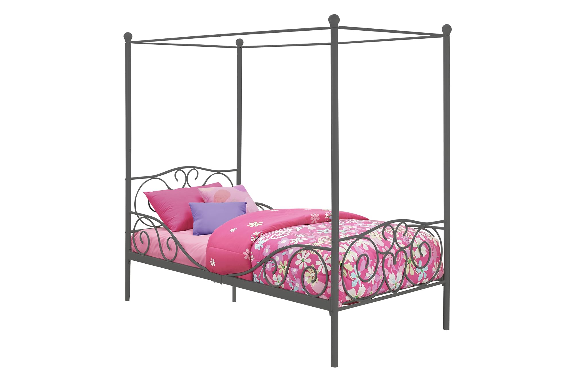 DHP 4020959 Heavy Duty Metal Twin Bed Frame in Pewter - Perfect for Kids Rooms, Guest Bedrooms & Small Spaces