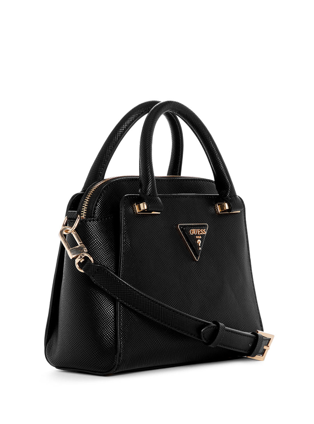 Black Avis Small Satchel Bag for Women - Genuine Leather Crossbody Purse with Adjustable Strap - Perfect for Work, Travel & Everyday Use