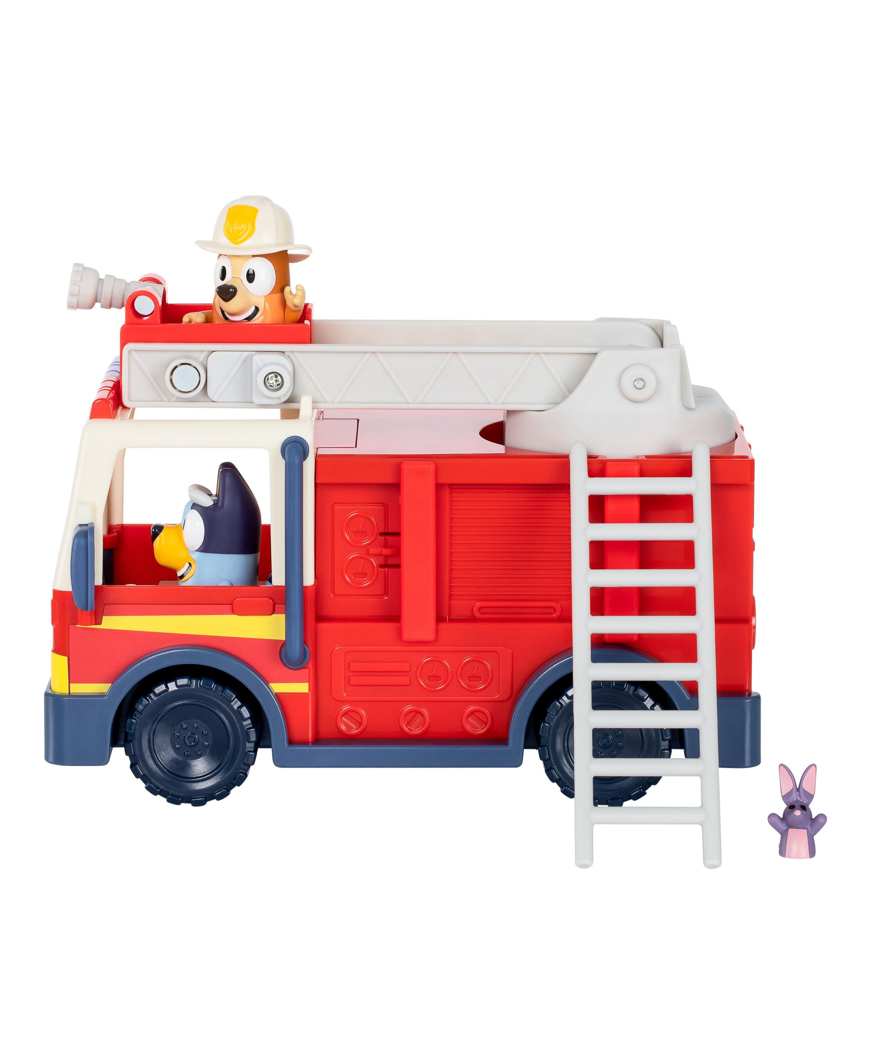 Bluey S10 Fire Truck Playset with 2 Figures, Ladder & Accessories - Interactive Toy for Kids Ages 3+ | Pretend Play, Birthday Gift & Collectible for Bluey Fans