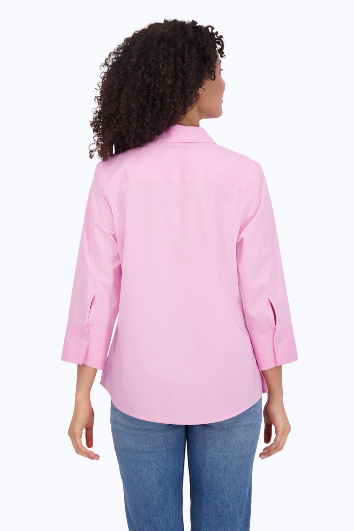 Mary No Iron Stretch 3/4 Sleeve Shirt - Wrinkle-Free Comfort Blouse for Women - Perfect for Office, Travel & Casual Wear