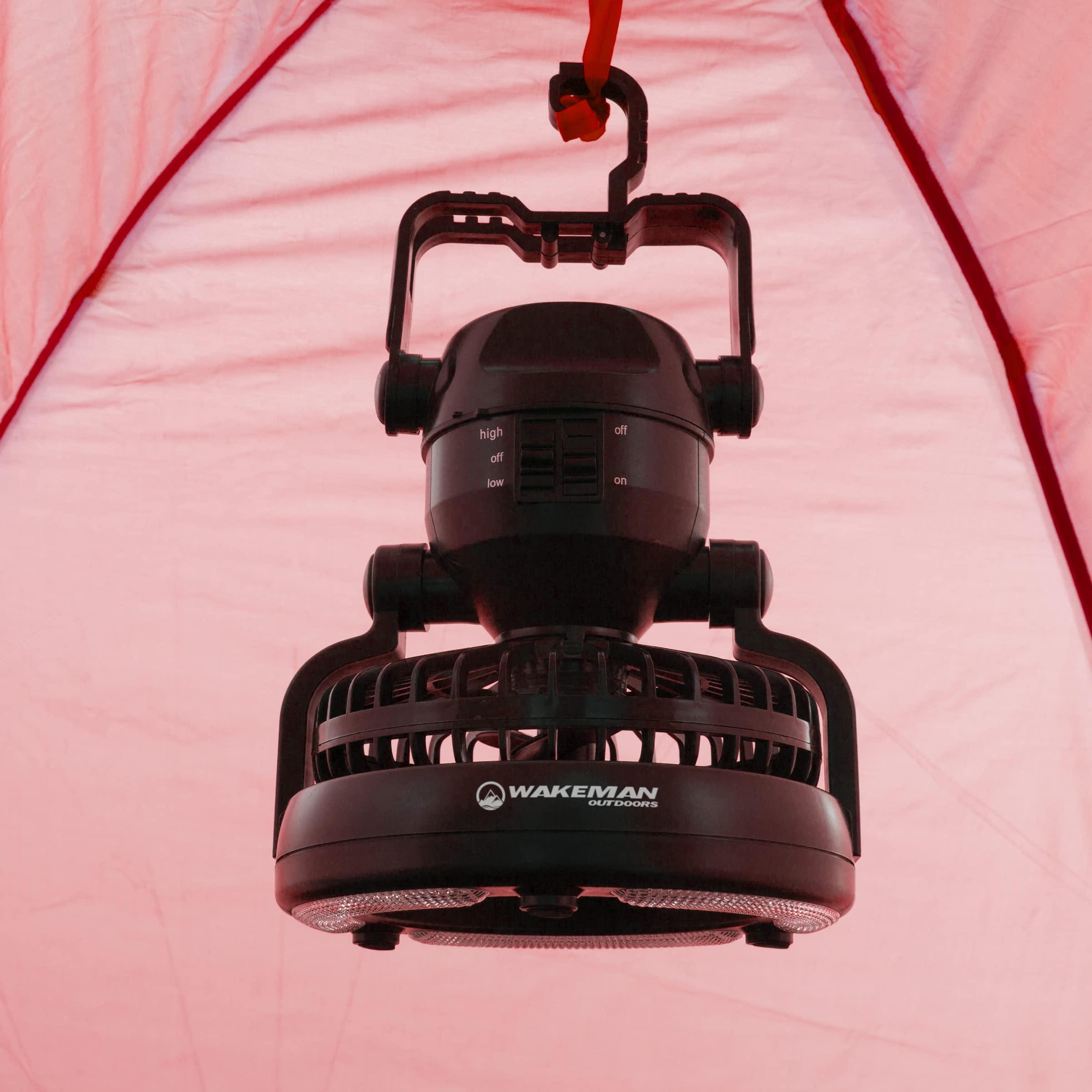 Wakeman 2-Person Pop-Up Tent with Carry Bag & Camping Lantern Fan - Lightweight Waterproof Camping Gear for Hiking, Backpacking, and Outdoor Adventures