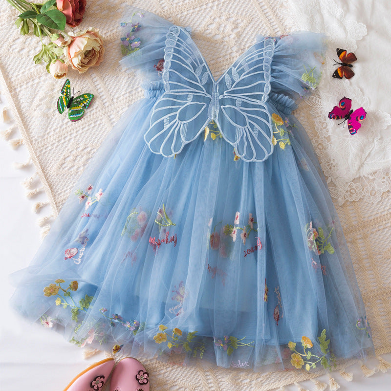 Butterfly Floral Print Summer Dress for Women - Elegant Flowy Maxi Dress for Beach Vacation, Wedding Guest & Party Occasions