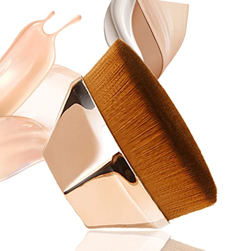 Premium Foundation Makeup Brush Set - Flat Top Kabuki Brush for Liquid, Cream & Powder Cosmetics | Hexagonal Handle Blush Brush for Flawless Blending | Includes Protective Travel Case | Perfect for Professional Makeup Artists & Daily Beauty Routine