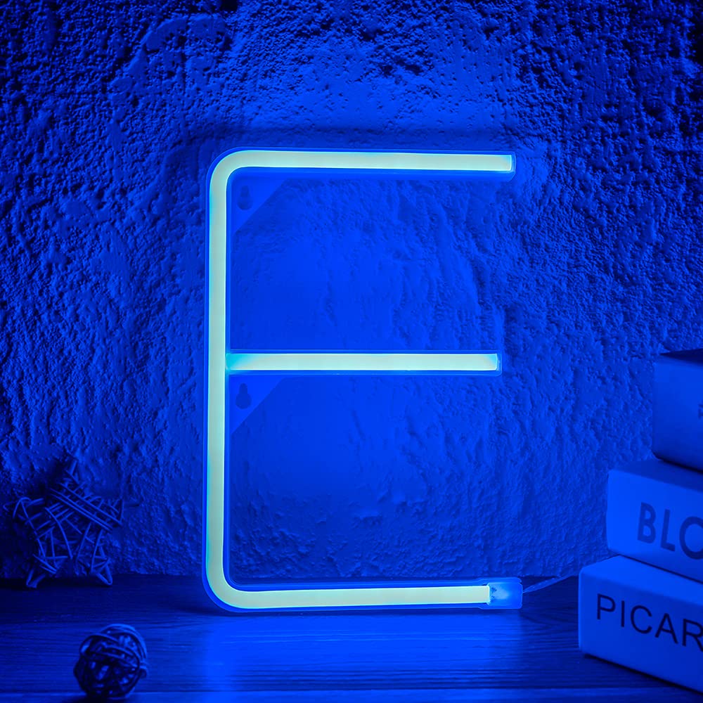 Custom LED Neon Letter Signs A-Z & 0-9 - Blue Illuminated Wall Decor for Home, Office & Events - Perfect for Birthday Parties, Weddings & Business Displays