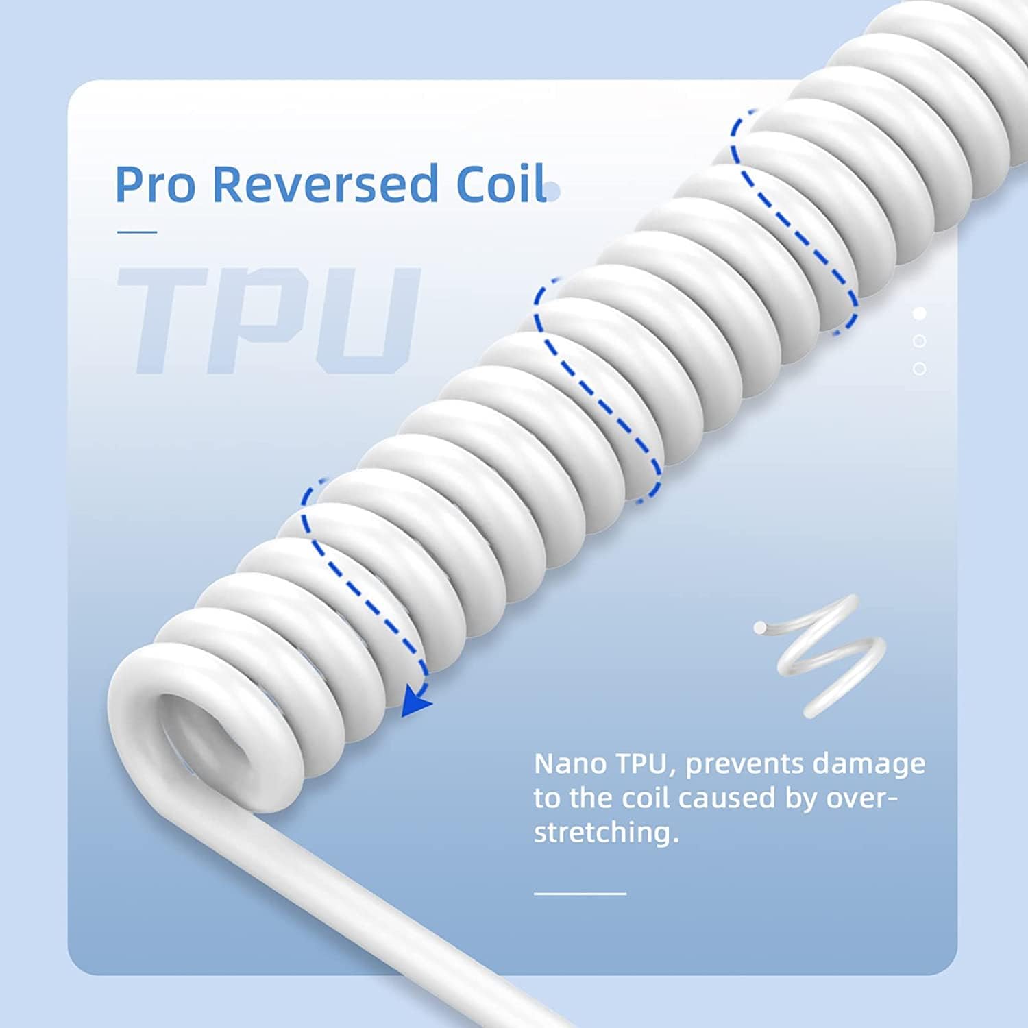 Premium Coiled USB C Cable for Gaming & Mechanical Keyboards - Double-Sleeved Aviator Detachable 2-in-1 USB C to A/C Cable - Compatible with Custom Keyboards, Printers, Phones, iPads & Xbox (White) - Perfect for Esports, Office Work & Home Entertainment Setup