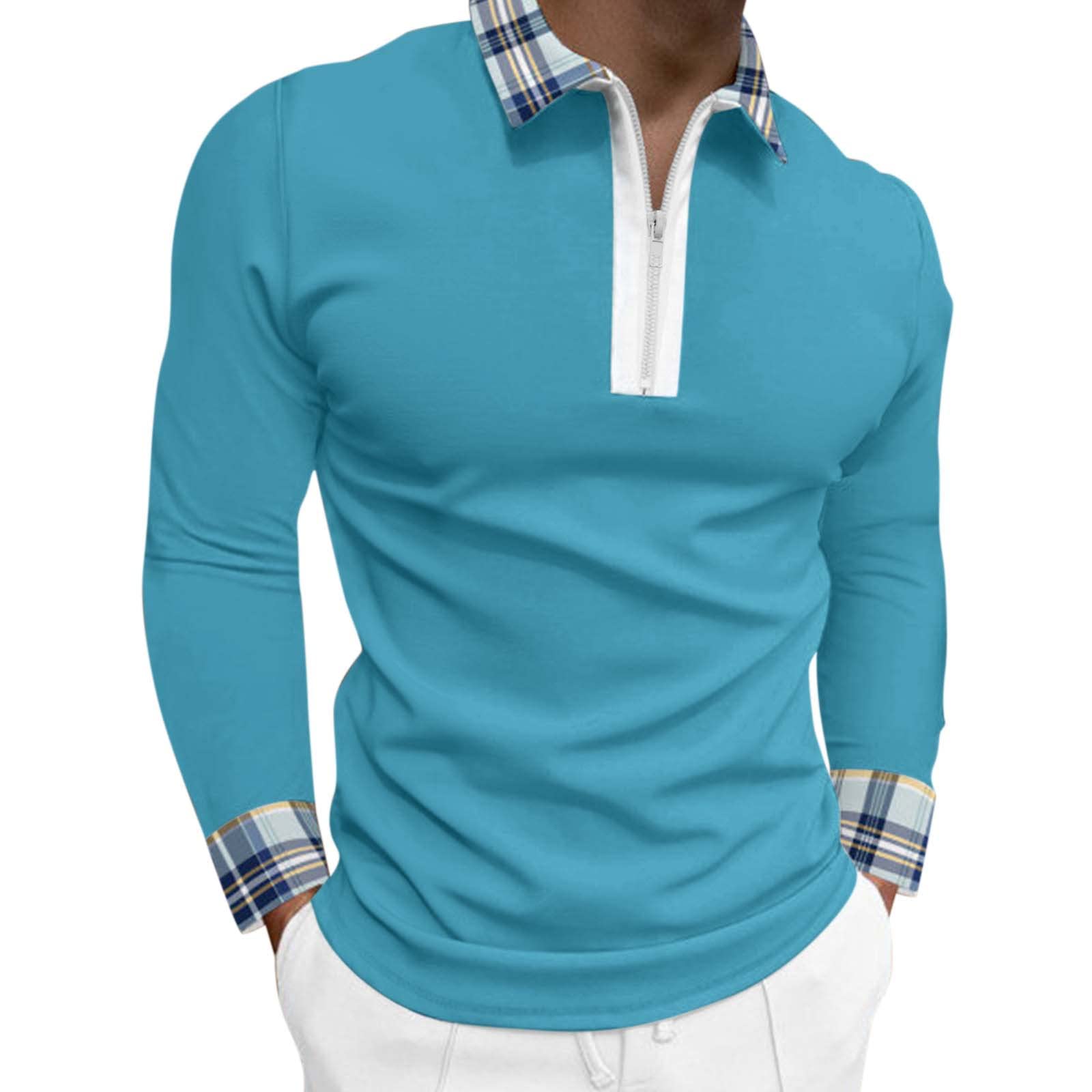Men's Long Sleeve Dress Shirts - Lapel Collar Classic Fit Work Shirts | Contrast Color Business Casual & Streetwear Fashion | Perfect for Office, Wedding & Daily Wear