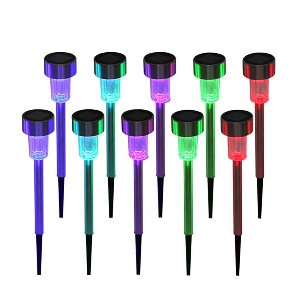 10 Pack Solar LED Garden Lights - Waterproof Pathway Lighting for Patio, Yard, Walkway - Color Changing Landscape Lights for Outdoor Decor & Nighttime Safety
