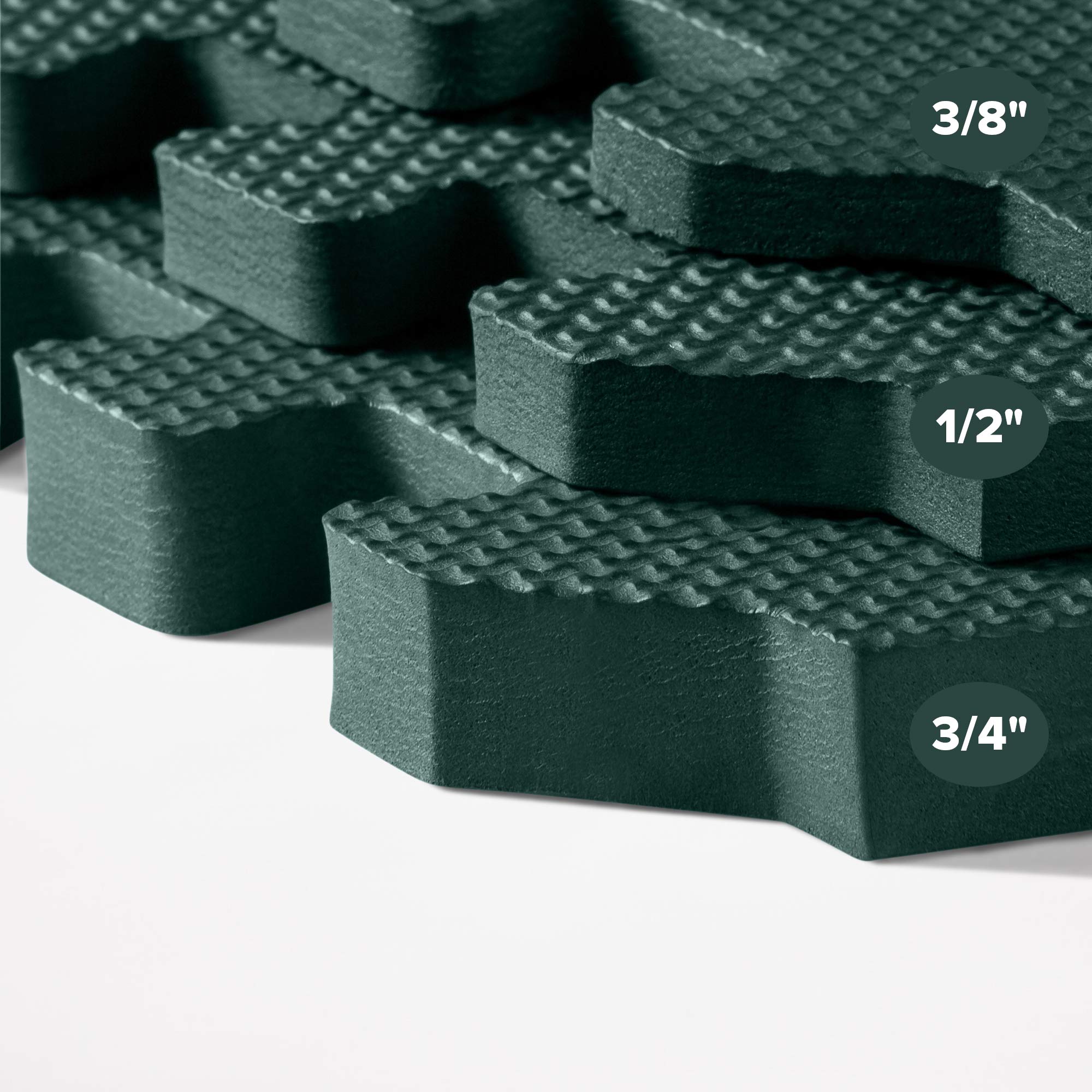 3/8 Inch Thick Premium Exercise Floor Mat - Non-Slip, Durable Gym Mats for Home Workouts, Yoga & Fitness - Ideal for Home Gym, Garage, and Studio Use