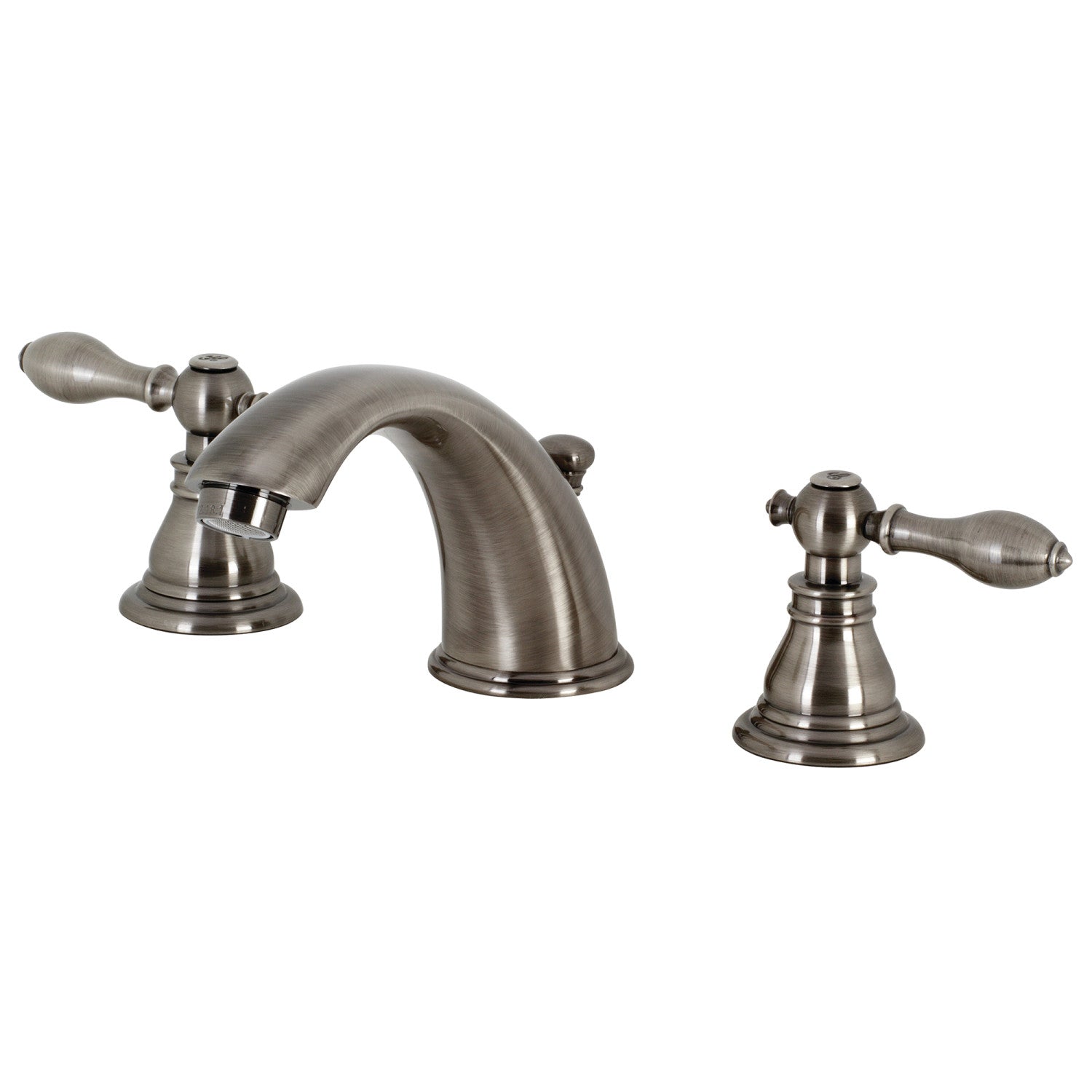 KB963ACL Black Stainless Steel Widespread Bathroom Faucet - 2 Handle Deck Mount with Pop-Up Drain | Classic American Design for Modern Bathrooms & Powder Rooms