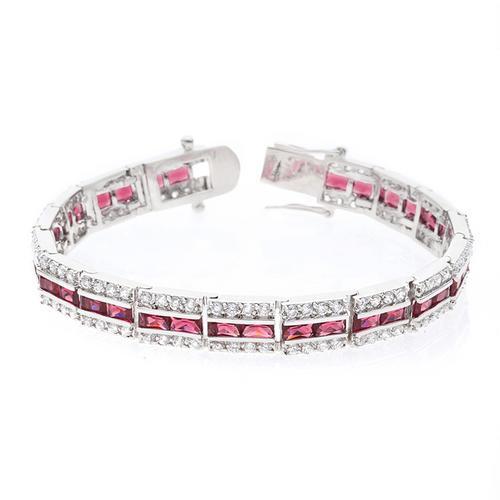 Balboa Red Cubic Zirconia Bracelet for Women - Elegant Fashion Jewelry Gift for Birthday, Anniversary & Special Occasions