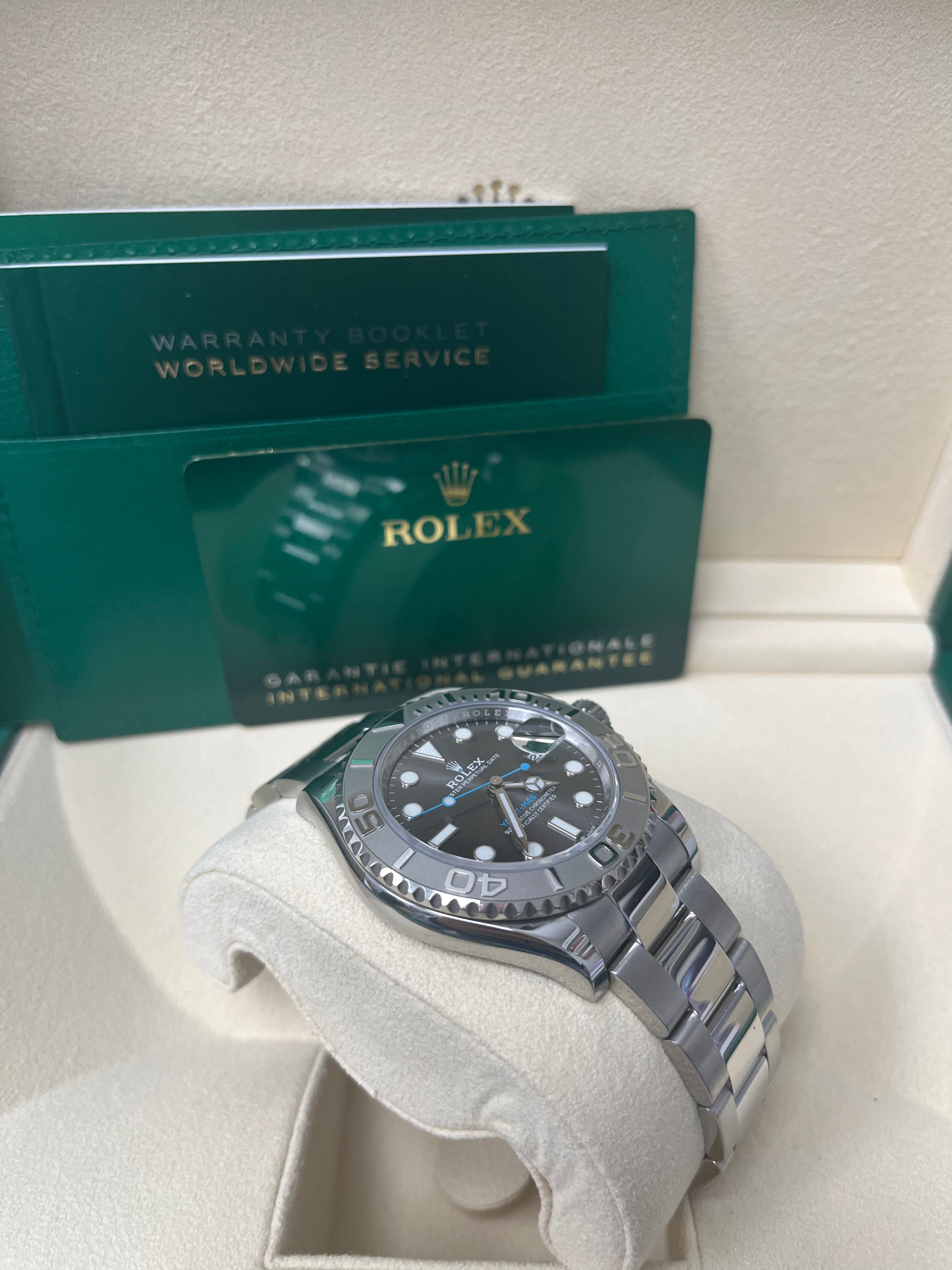 Rolex Yacht Master 40mm Platinum & Stainless Steel Watch - Dark Rhodium Dial (Ref# 126622) | Luxury Men's Diving Watch for Sailing, Yachting & Special Occasions