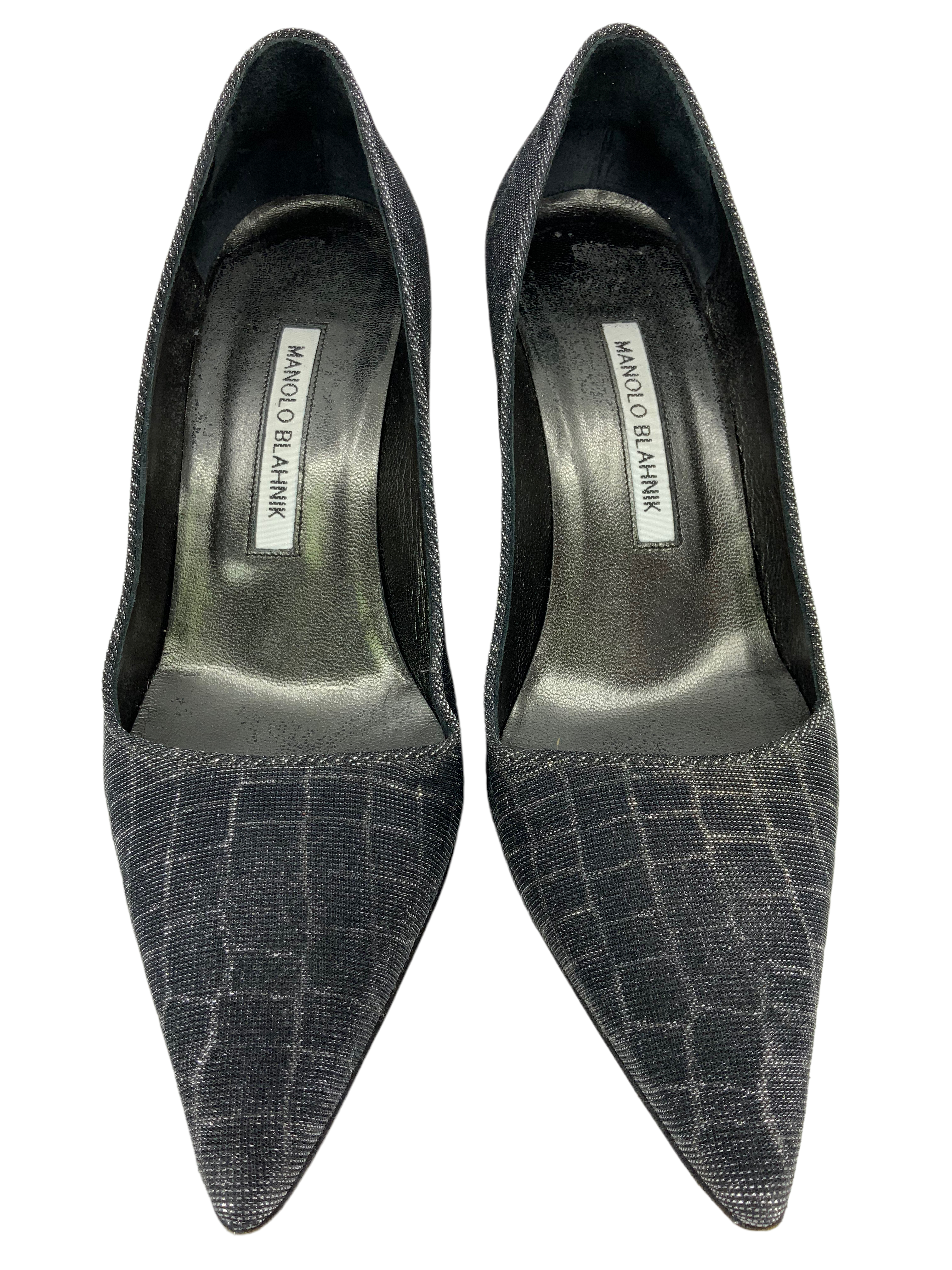 Manolo Blahnik Glitter Pointed Toe Pumps Women's Size 8 | Elegant Evening Heels for Parties, Weddings & Special Occasions