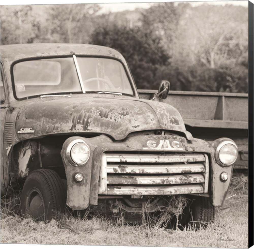 Retired Truck I by Lori Deiter - 24x24 Inch Canvas Wall Art with Black Sides, Museum Wrapped - Perfect for Living Room, Bedroom, or Office Decor