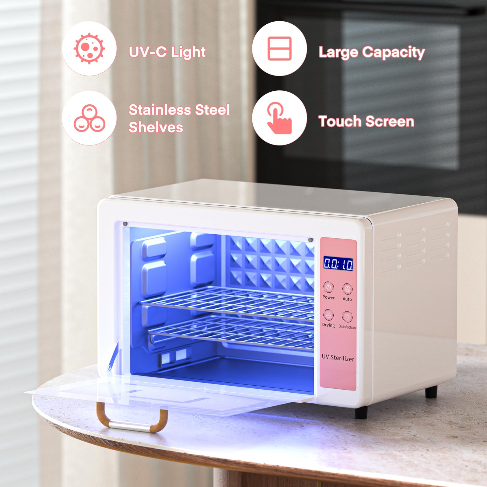 Yofuly 10L Large Capacity UV Sterilizer for Nail Tools & Esthetician Equipment - Professional Multi-Functional Cleaning Cabinet for Home, Barber Shops, Beauty Salons & Spas - Perfect for Sanitizing Manicure, Pedicure & Cosmetology Tools