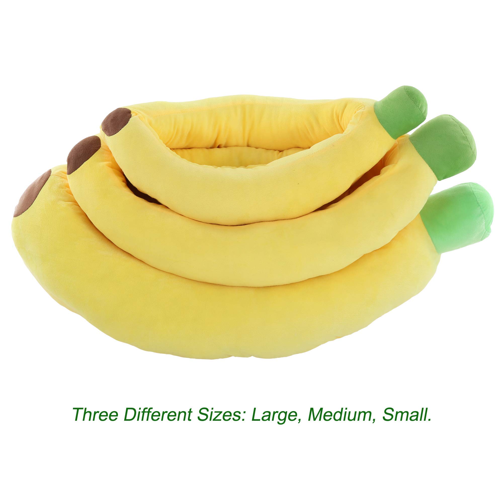 **Silicute Banana Pet Bed - Soft & Cozy Plush Dog & Cat Bed for Small Pets - Perfect for Snuggling, Lounging & Home Decor**
