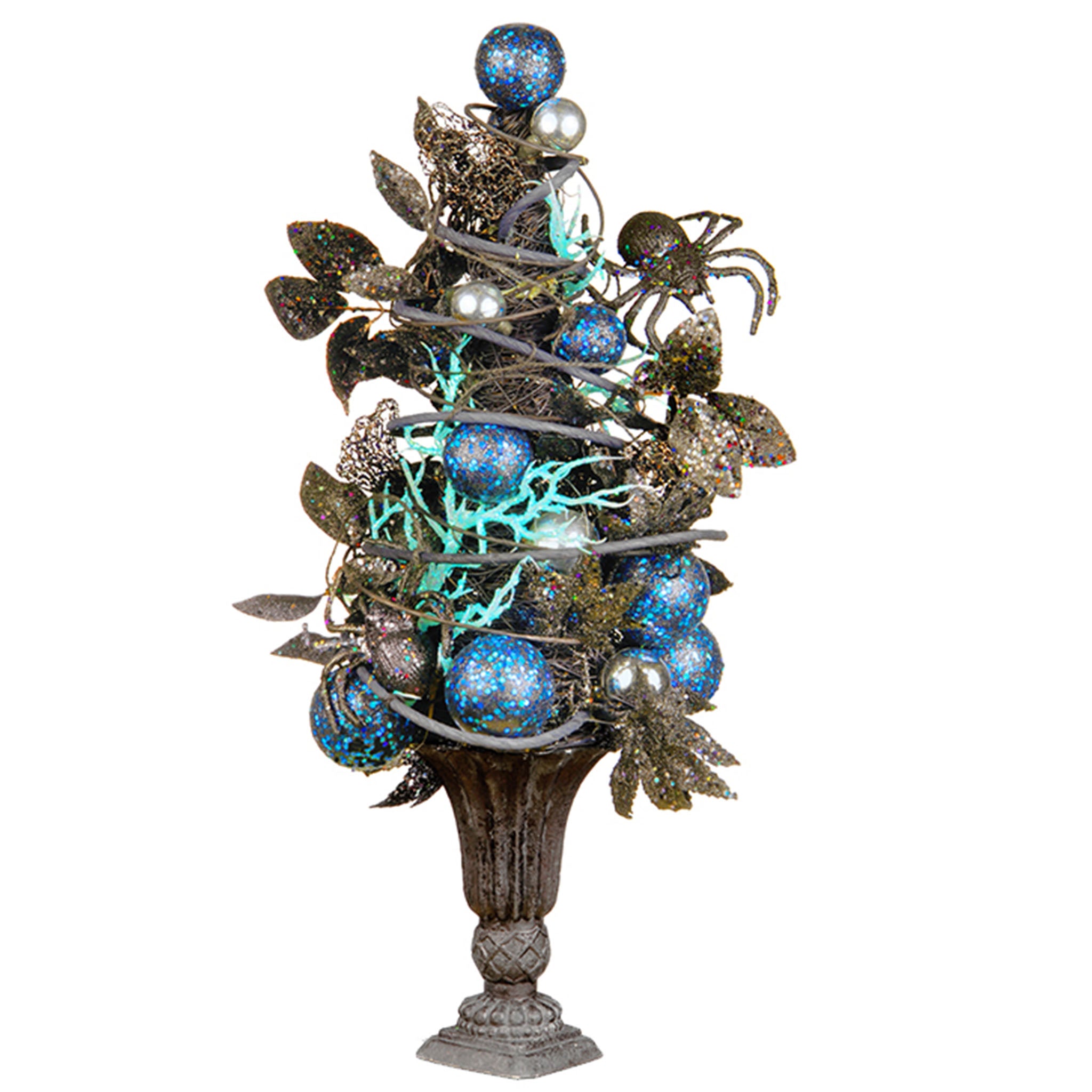 23 Inch Halloween Ornament Tree in Urn Base - Spooky Holiday Decor for Home, Party & Outdoor Display