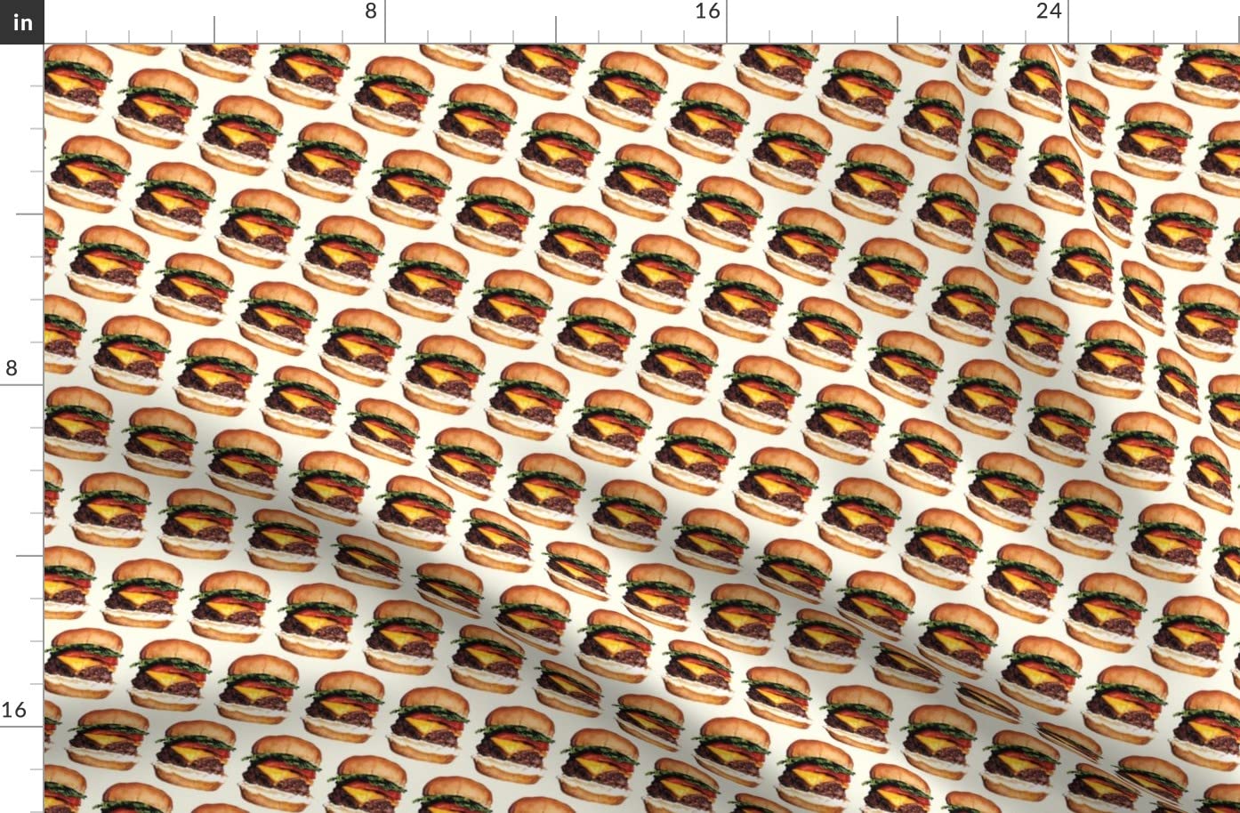 Premium Spoonflower Fleece Fabric - Food Hipster Novelty Print Fat Quarter for Sewing Blankets, Loungewear & No-Sew DIY Projects - Perfect for Cozy Home Decor, Baby Blankets & Crafting