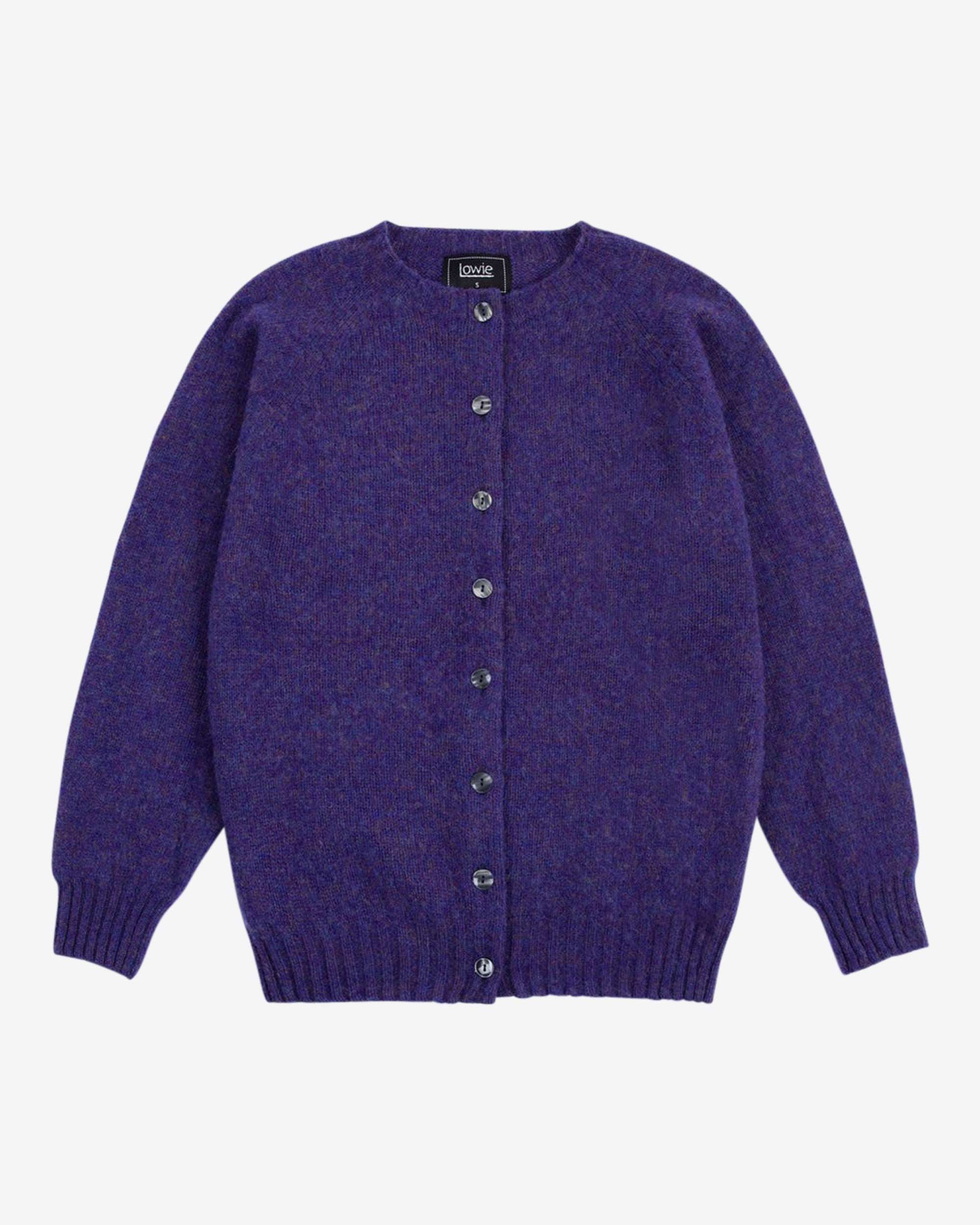Lowie Scottish Violet Classic Brushed Cardigan for Women - Soft Long Sleeve Open Front Sweater - Perfect for Office, Casual Wear & Fall Layering