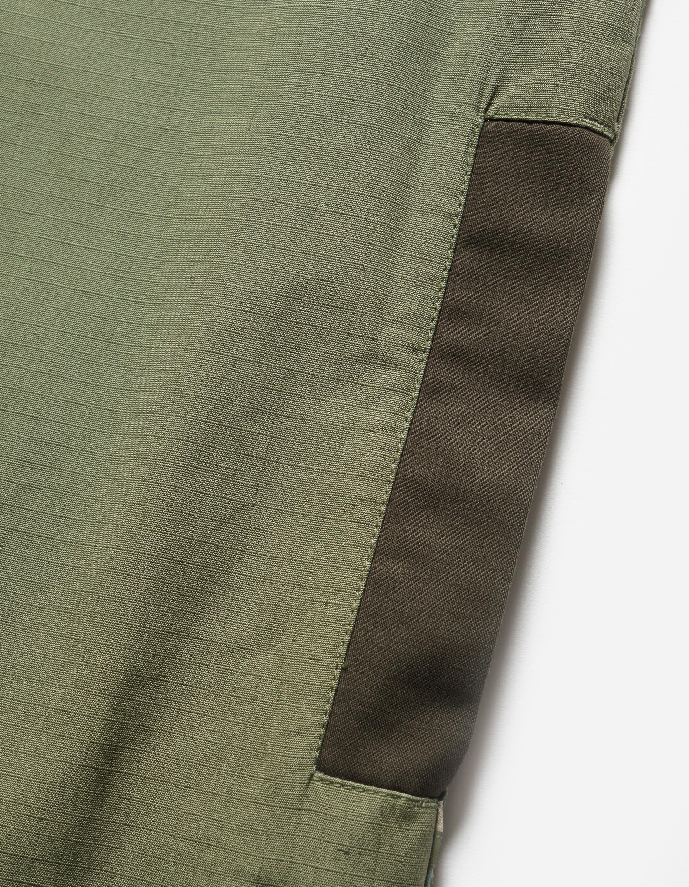Upcycled Monk Shirt for Men - Eco-Friendly Olive Green Button Down Shirt - Sustainable Fashion for Casual Wear & Outdoor Activities