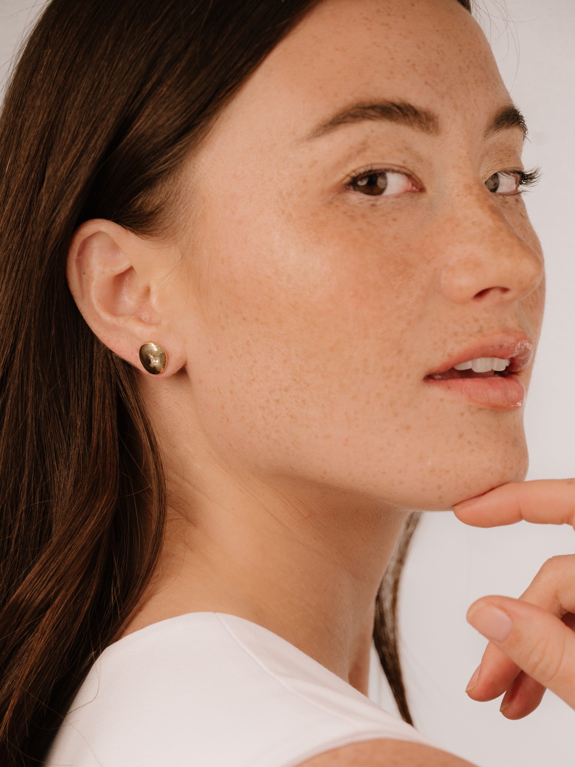 Polished Pebble Crystal Stud Earrings - Elegant Natural Stone Jewelry for Women | Perfect for Daily Wear, Office & Special Occasions