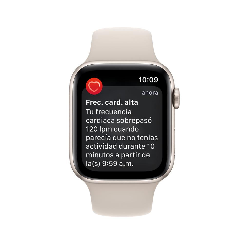 Apple Watch SE (GPS) 44mm Aluminum Case in Starlight with White Sport Band – Perfect for Fitness Tracking & Everyday Wear