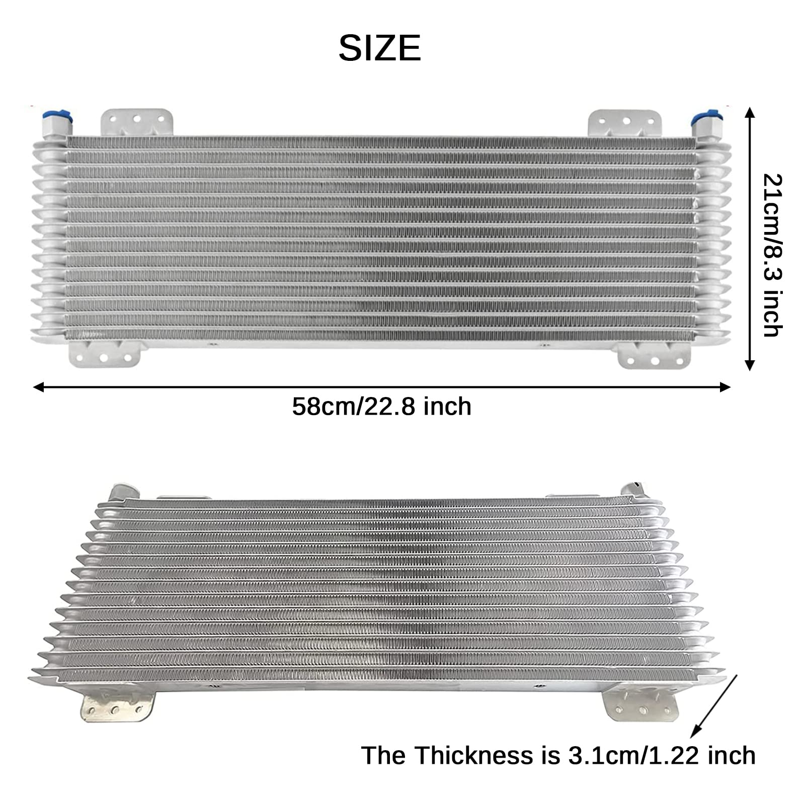 40K Heavy Duty Transmission Oil Cooler Kit LPD47391 4739 - 40,000 GVW Max Low Pressure Drop Cooler with Mounting Hardware for Trucks, RVs & Towing Vehicles