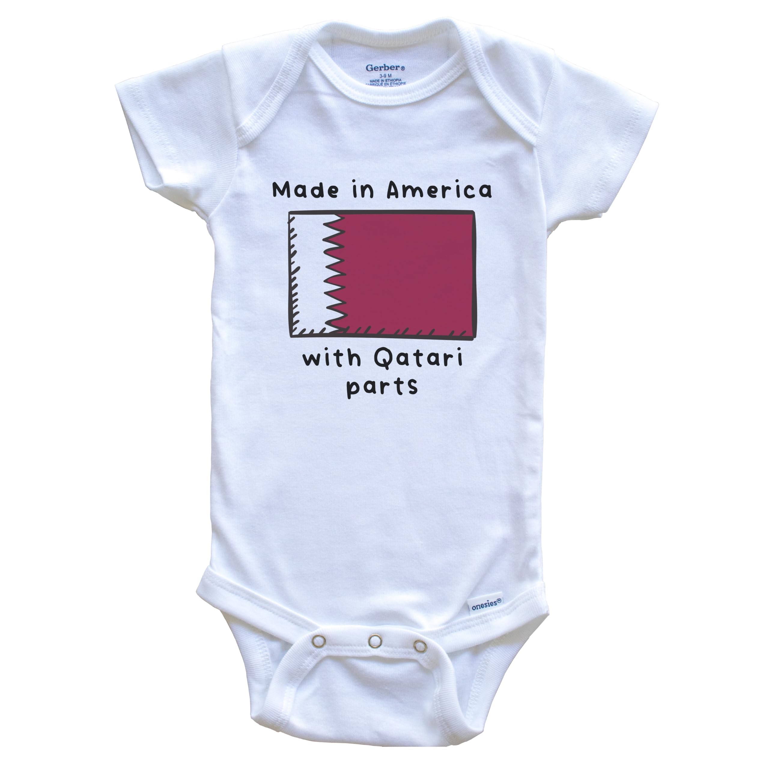 American-Made Qatar Flag One-Piece Baby Bodysuit - Soft Cotton Infant Bodysuit for Newborns & Toddlers - Perfect for National Day Celebrations, Cultural Events & Family Photos
