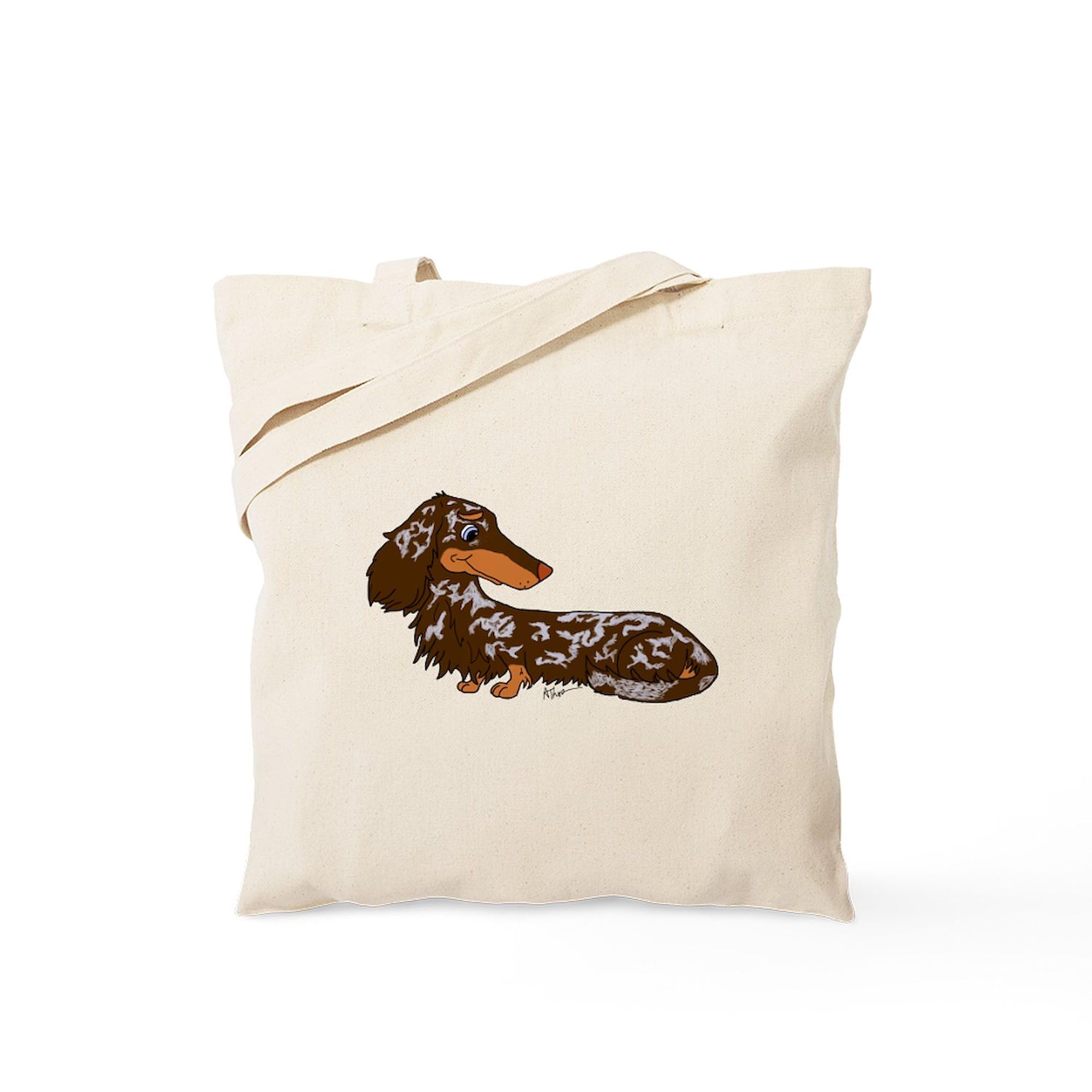Stylish Chocolate Dapple Dachshund Canvas Tote Bag - Eco-Friendly Reusable Shopping Bag for Groceries, Beach & Daily Use