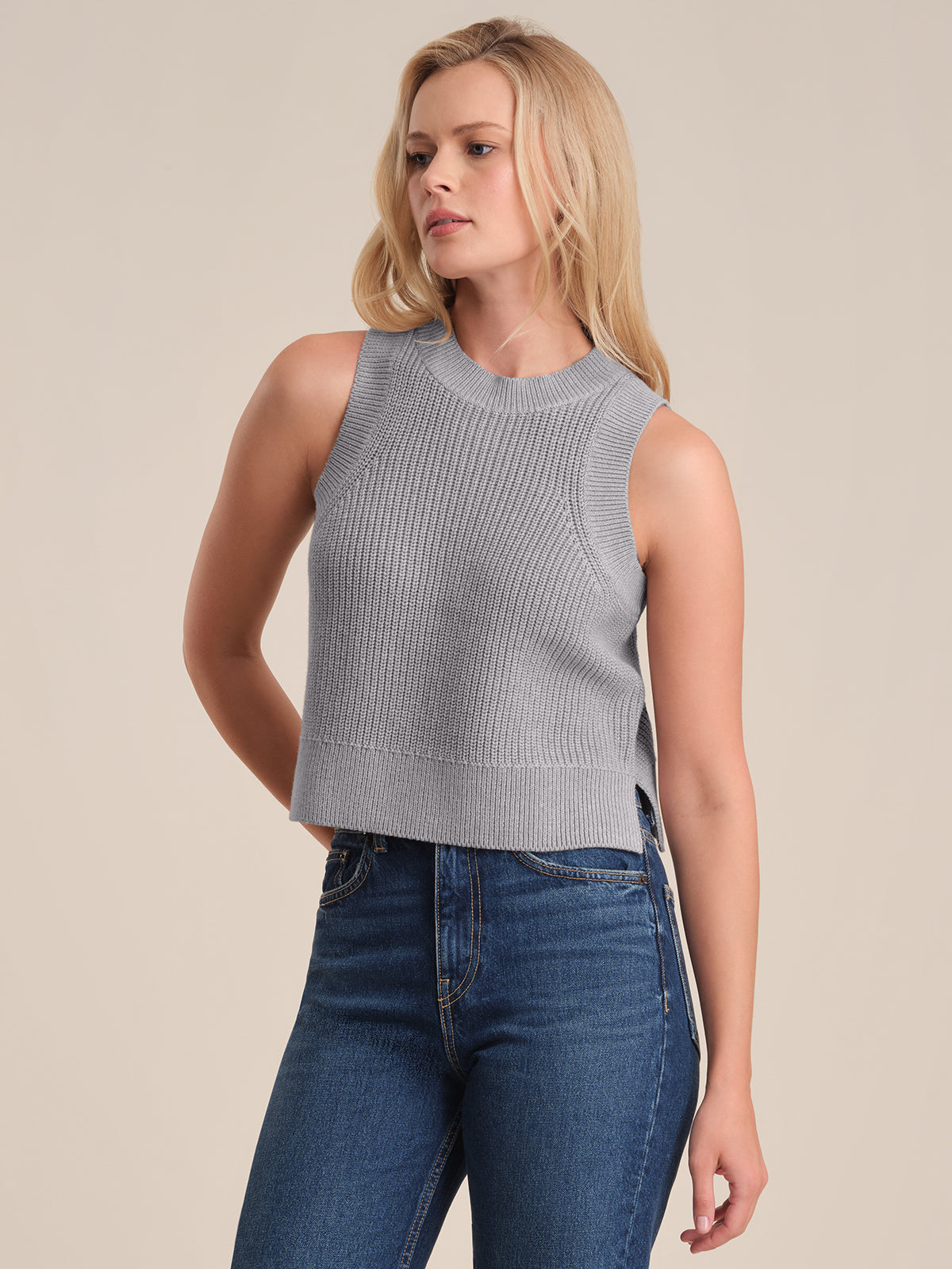 Demi Metallic Crewneck Tank Top for Women - Shiny & Stylish Casual Wear - Perfect for Parties, Outings & Everyday Fashion