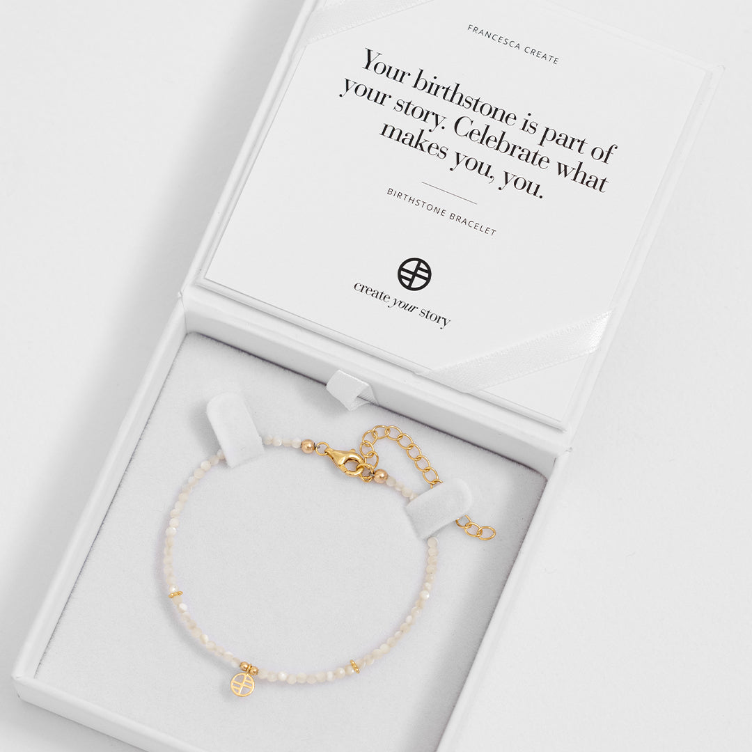 June Birthstone Bracelet - Elegant Pearl & Moonstone Jewelry for Women | Perfect Gift for Birthday, Anniversary & Special Occasions