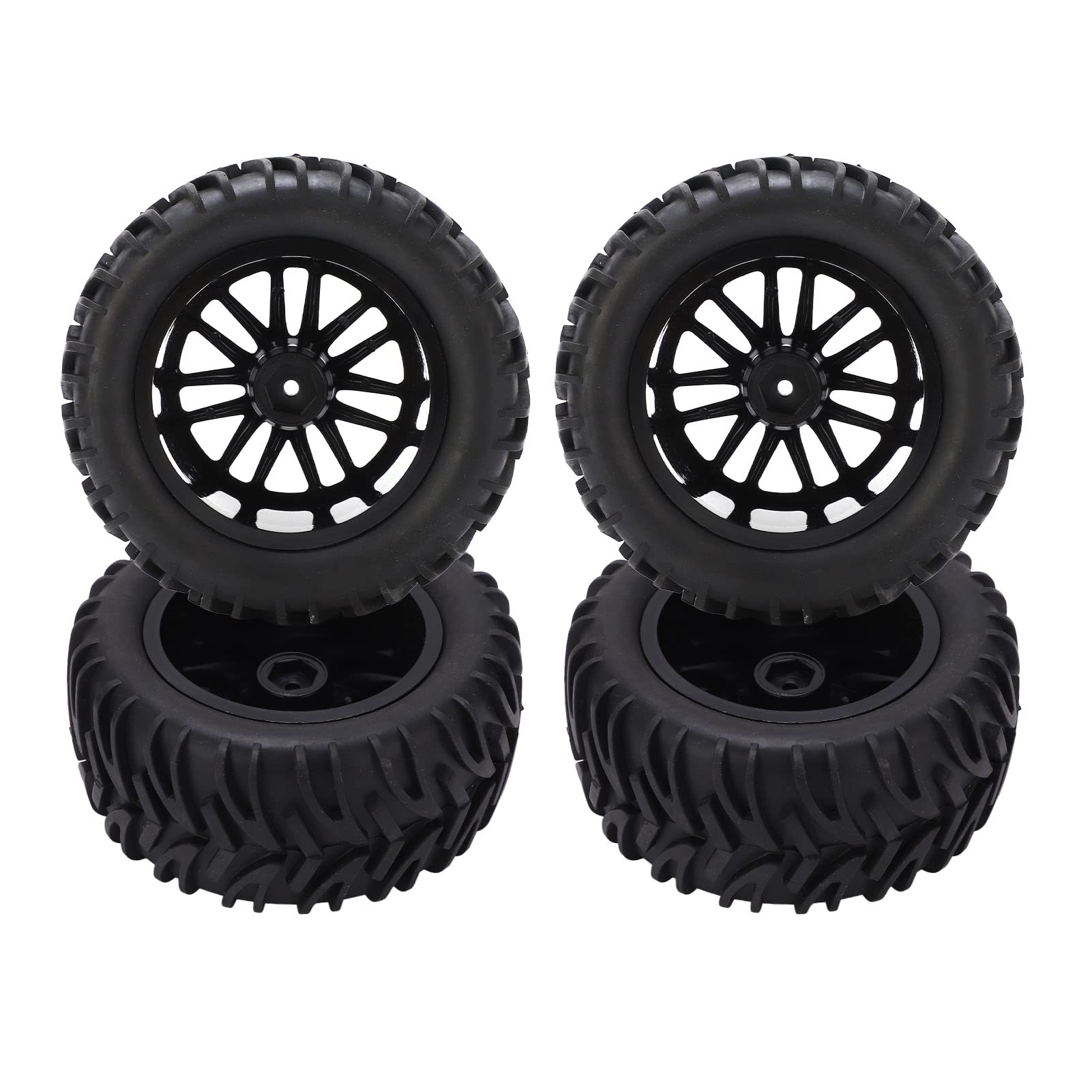 115mm High Grip RC Car Tires - Durable Black Off-Road Tires with Aggressive Tread Pattern for 1:10 Scale Short Course Trucks | Perfect for Racing, Crawling & Off-Road Adventures
