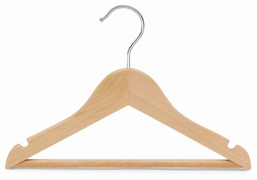 11 Pack Kids Wooden Clothes Hangers with Bar - Durable Children's Wardrobe Organizers for Closet, Nursery & Travel (Natural Wood)